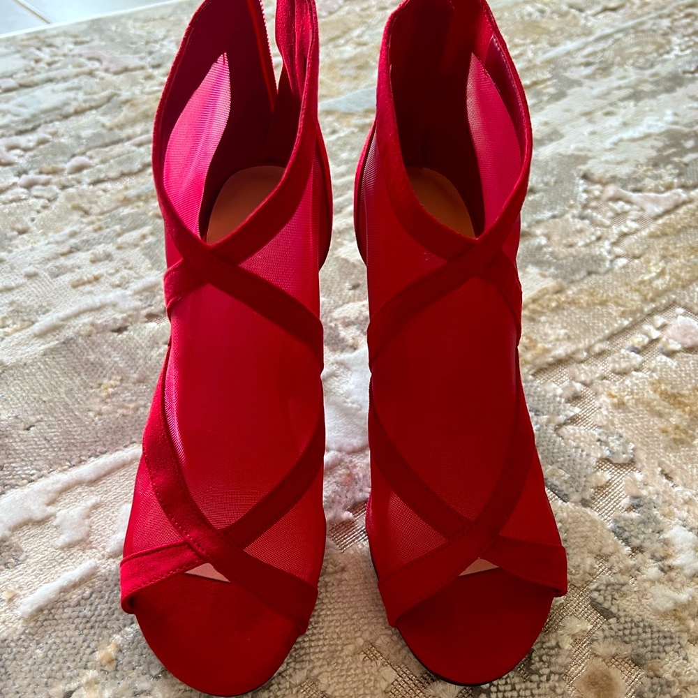 Nine West Red Booties Size 7